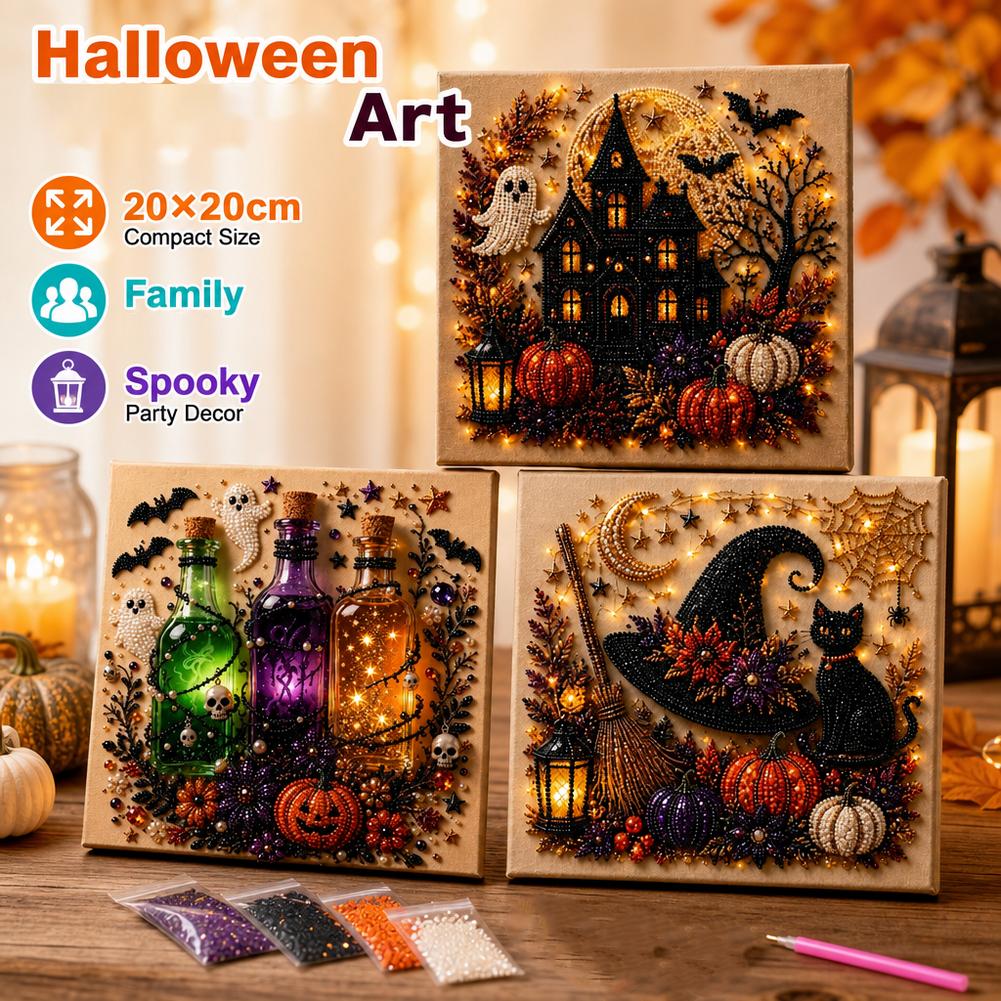 Art Craft Halloween - Halloween Ghost & Pumpkin 3D Pearl