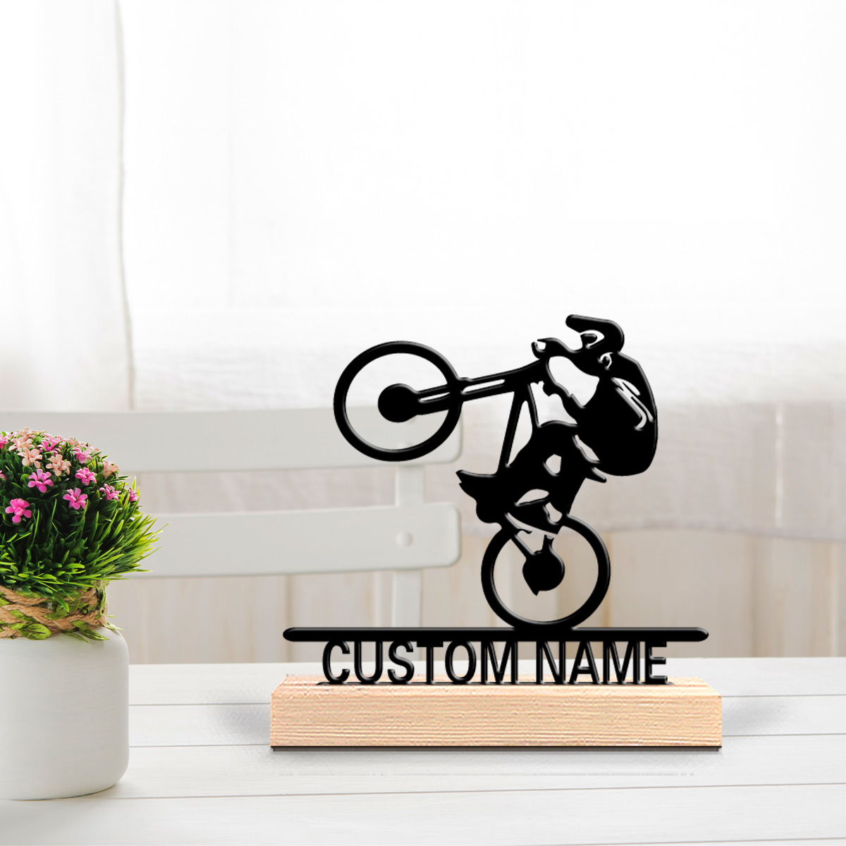 Art Craft Table - 1pc Fashion bike Custom Name Metal