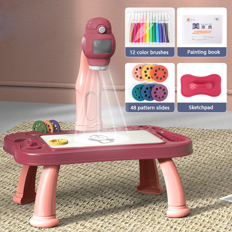 Art Craft Table - Smart Projector Kids Painting Table Set