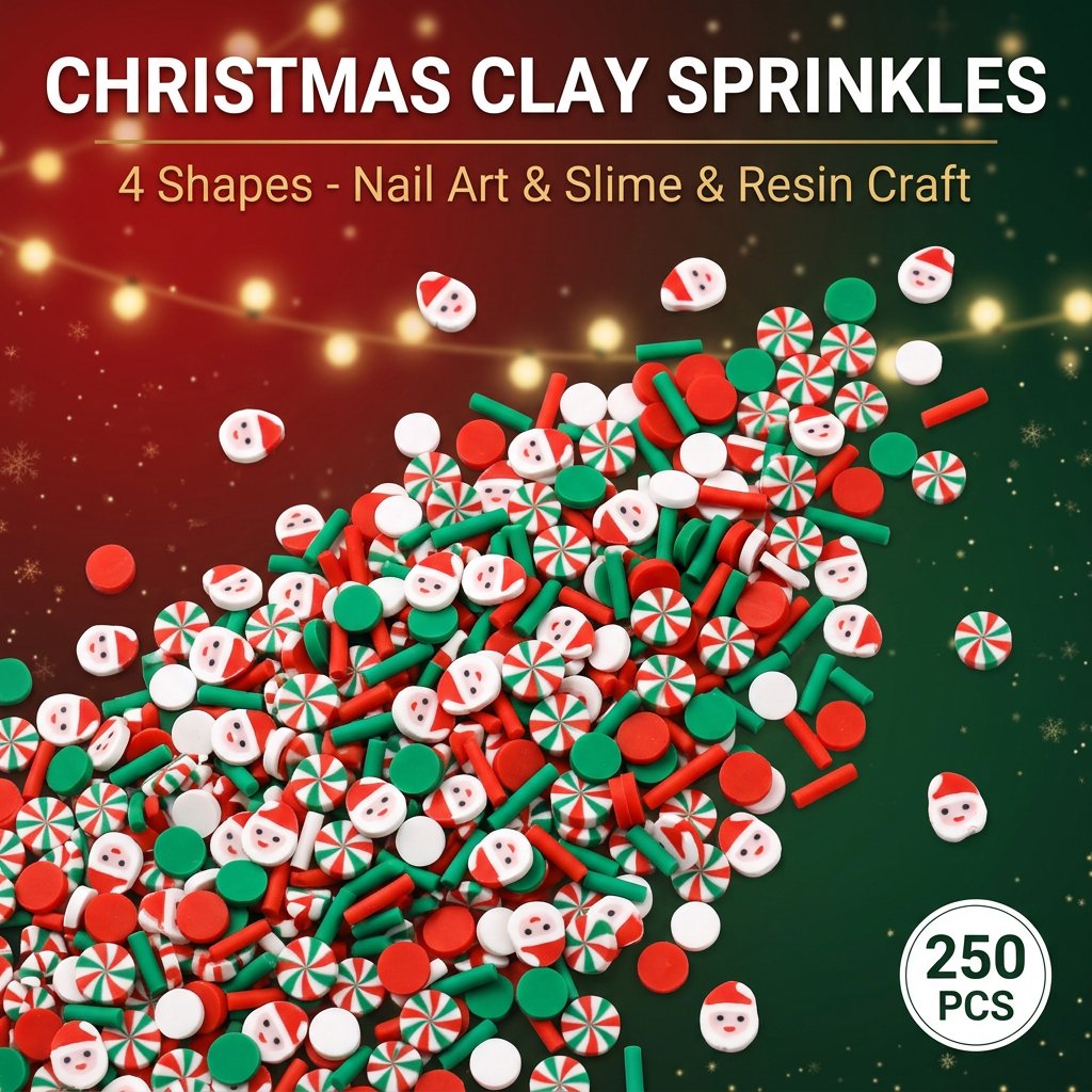 Art Craft Halloween - 250pcs Christmas Polymer Clay Sprinkles Santa