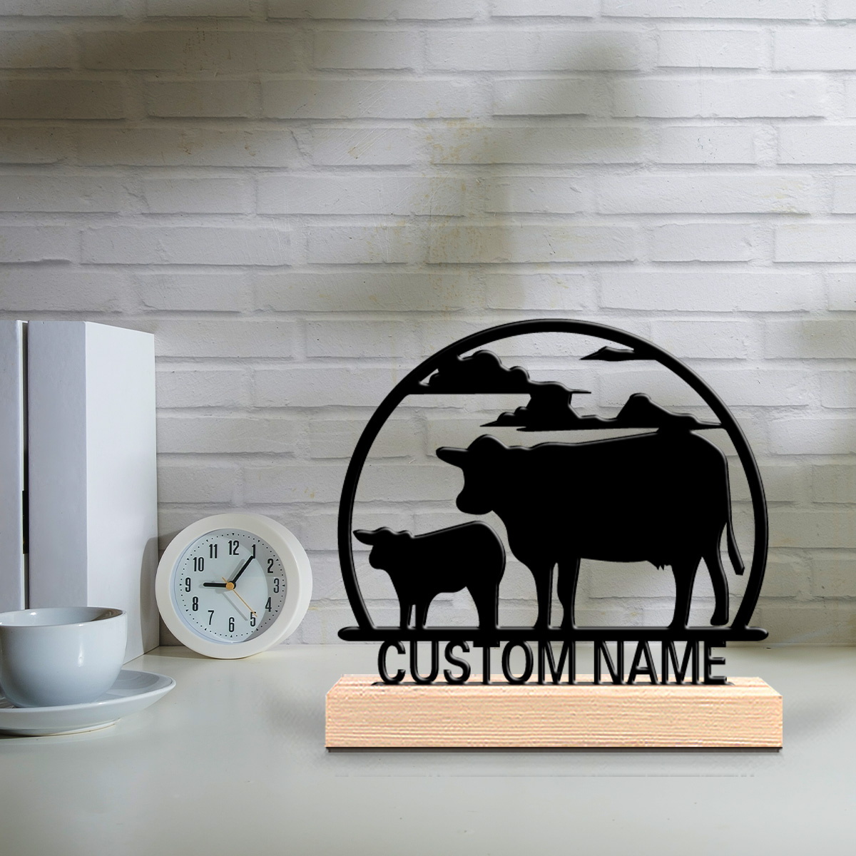 Art Craft Table - 1pc Fashion Cow Customizable Name Metal