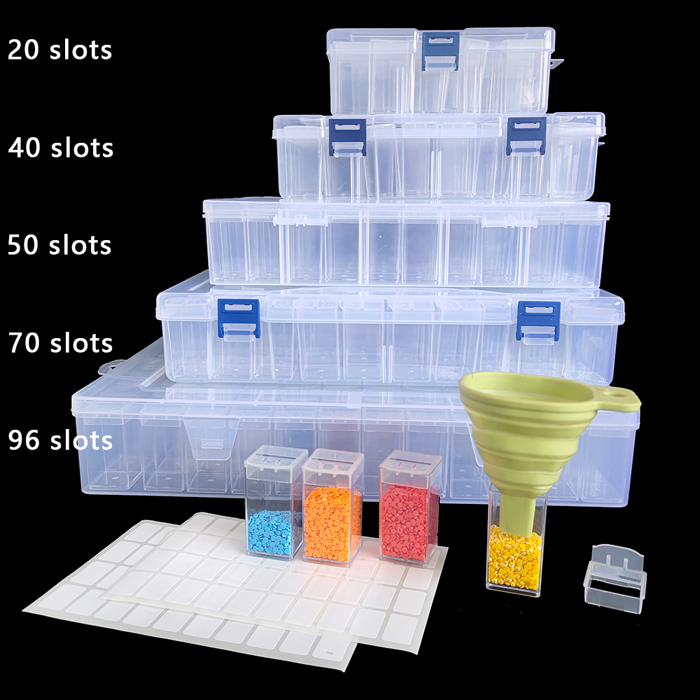 Box Art And Craft - Square Plastic Diamond Painting Storage Box