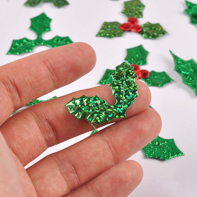 100Pcs 25-60mm Christmas Tree  - огляд і ціна Art Craft Leaves