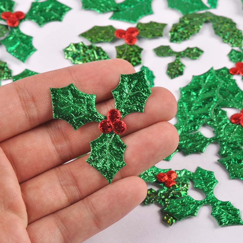 100Pcs 25-60mm Christmas Tree  - огляд і ціна Art Craft Leaves