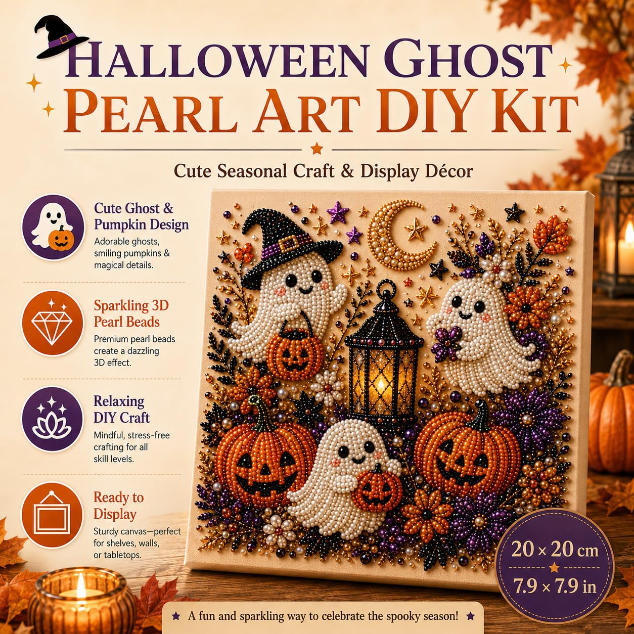 @Halloween Ghost Pearl Art Kit - огляд і ціна Art Craft Halloween