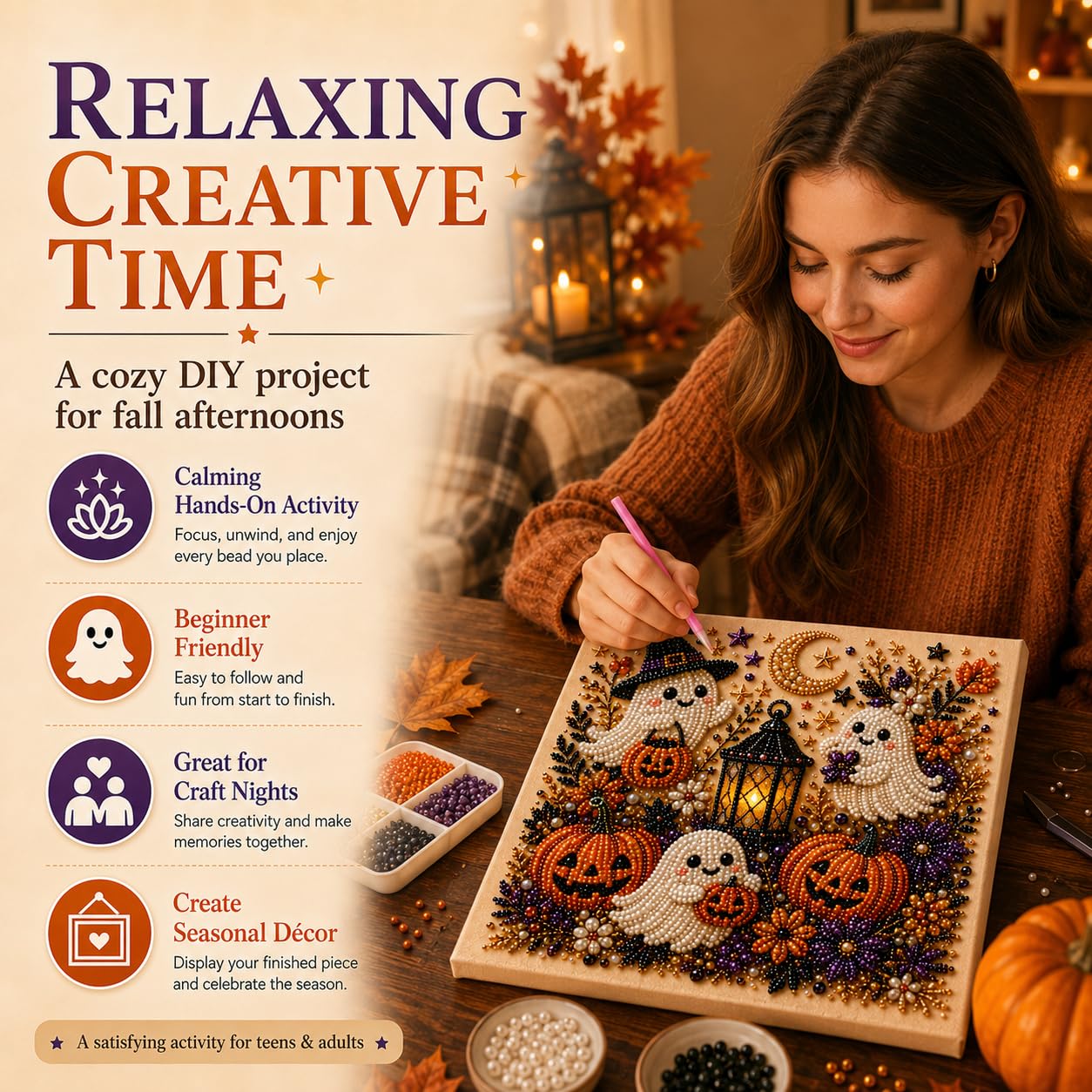 @Halloween Ghost Pearl Art Kit - огляд і ціна Art Craft Halloween