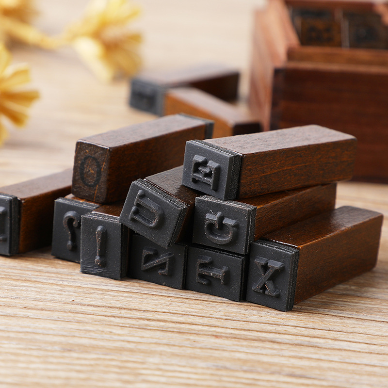 28Pcs/Box Alphabet Stamps Vint - огляд і ціна Box Art And Craft