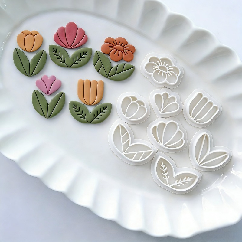 8Pcs Floral Leaf Polymer Clay  - огляд і ціна Art Craft Leaves