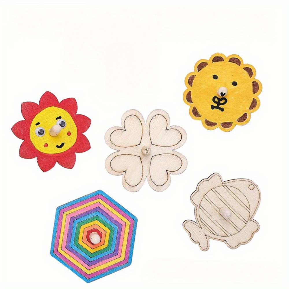 16pcs Wooden Spinning Top Craf - огляд і ціна Art Craft Ideas For Kids