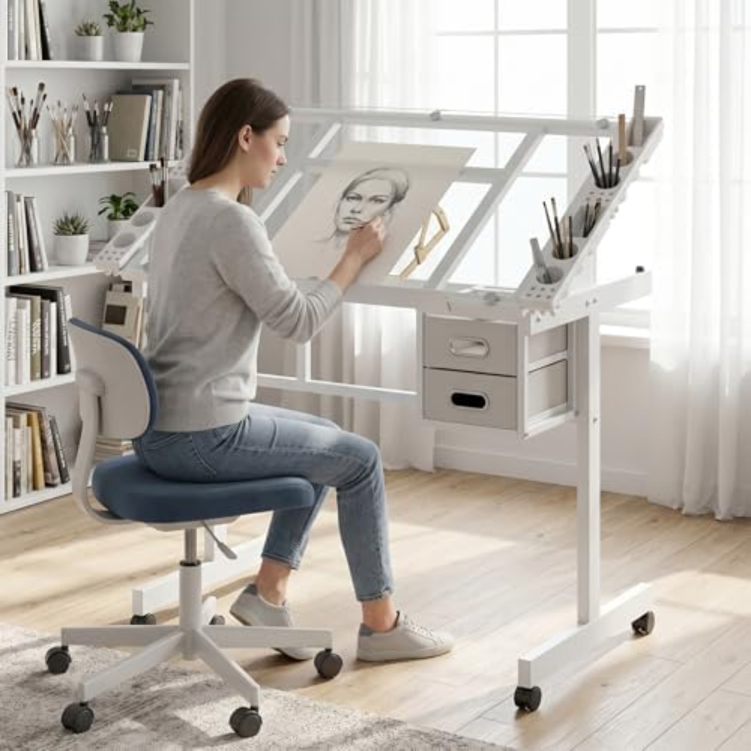 Rolling Drafting Table Desk, P - огляд і ціна Art Craft & Architecture