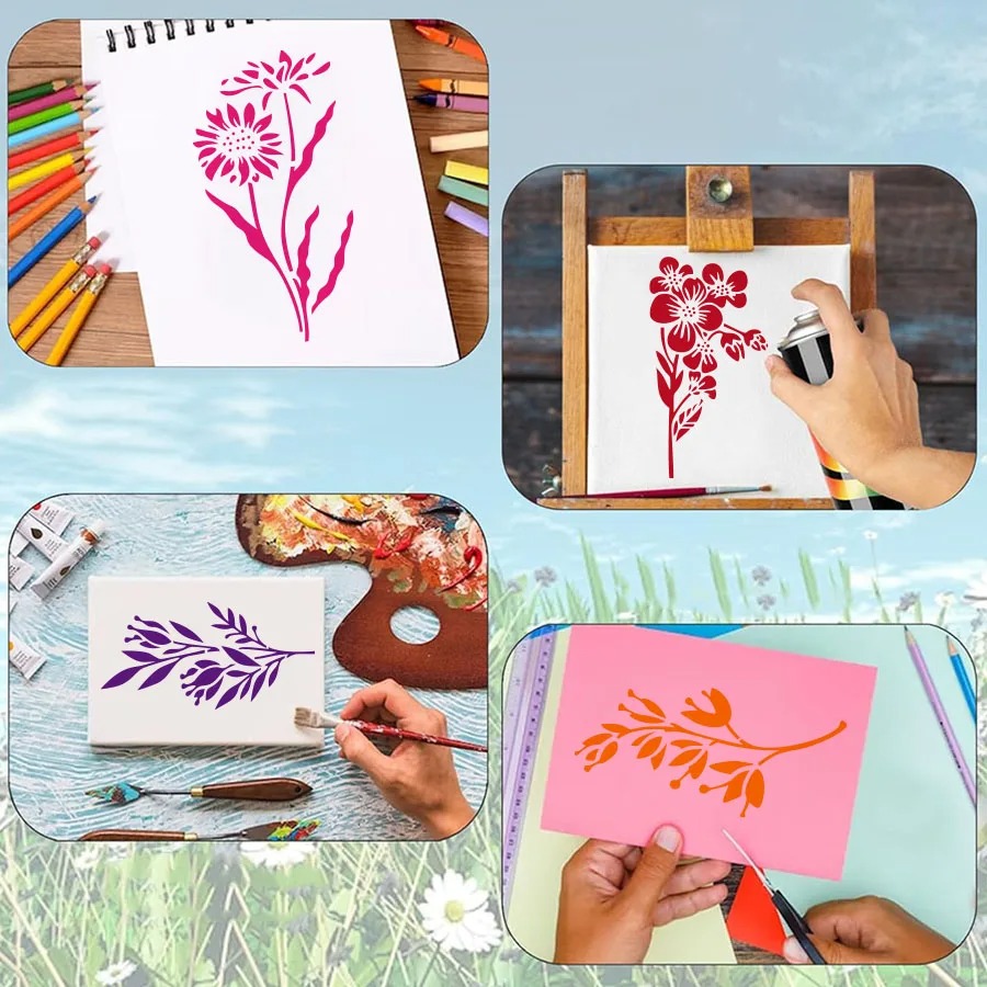 18 Pcs Flower Leaf Stencils Re - огляд і ціна Art Craft Leaves