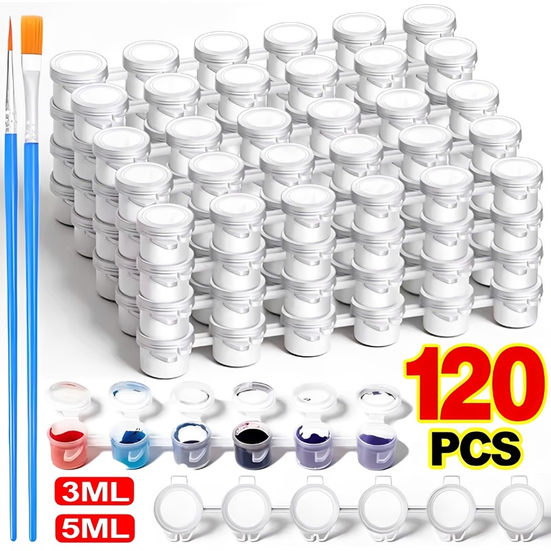 3/5ml Empty Paint Pots with Li - огляд і ціна Box Art And Craft