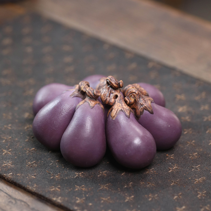 Purple Sand Eggplant Tea Pet H - огляд і ціна Art Craft Vegetables