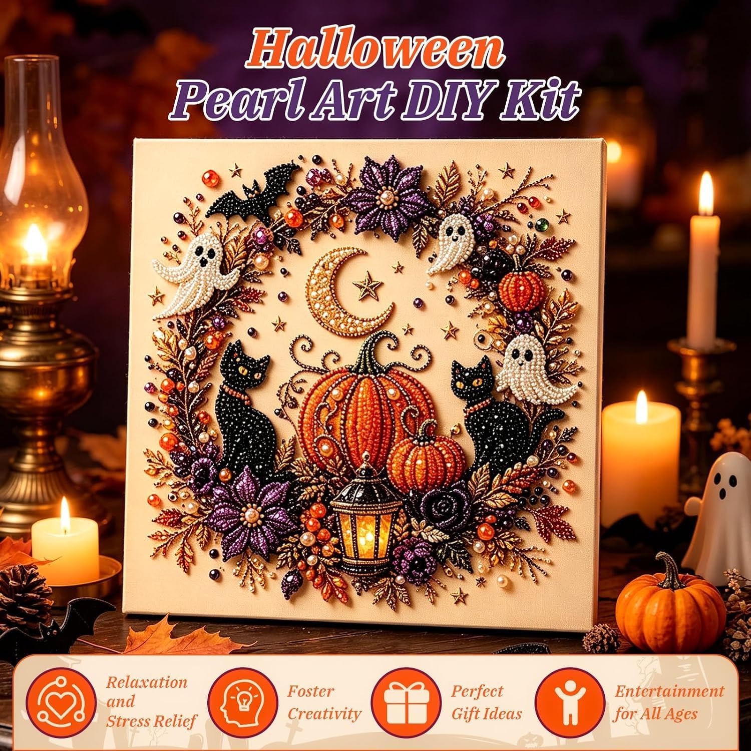 Halloween Ghost Pearl Art DIY  - огляд і ціна Art Craft Halloween