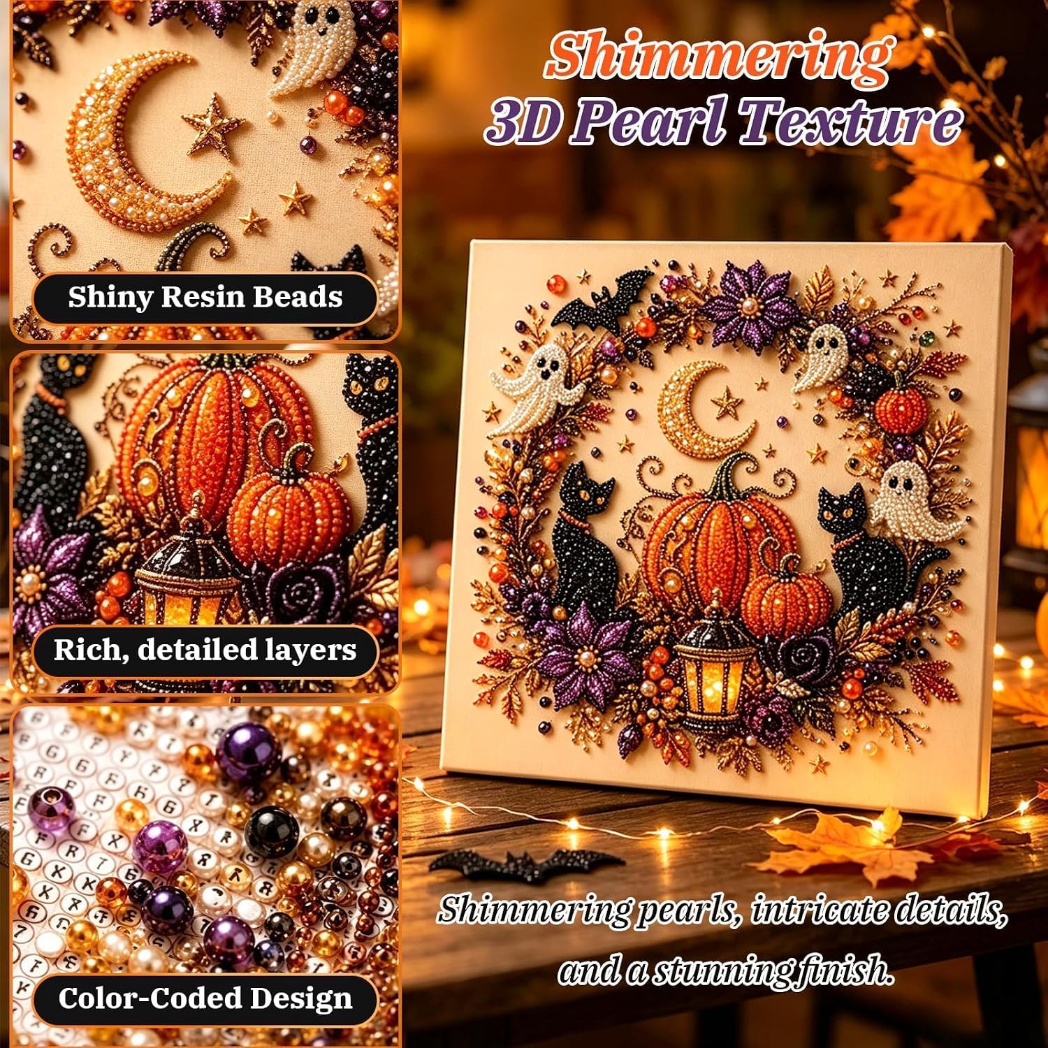 Halloween Ghost Pearl Art DIY  - огляд і ціна Art Craft Halloween