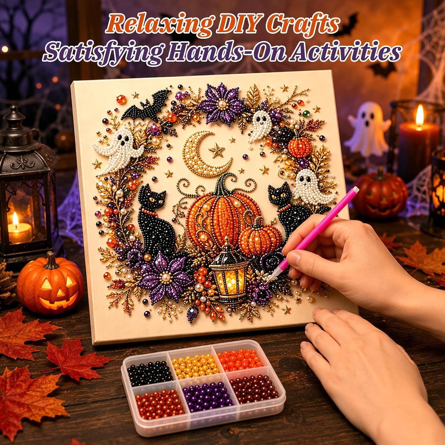 Halloween Ghost Pearl Art DIY  - огляд і ціна Art Craft Halloween